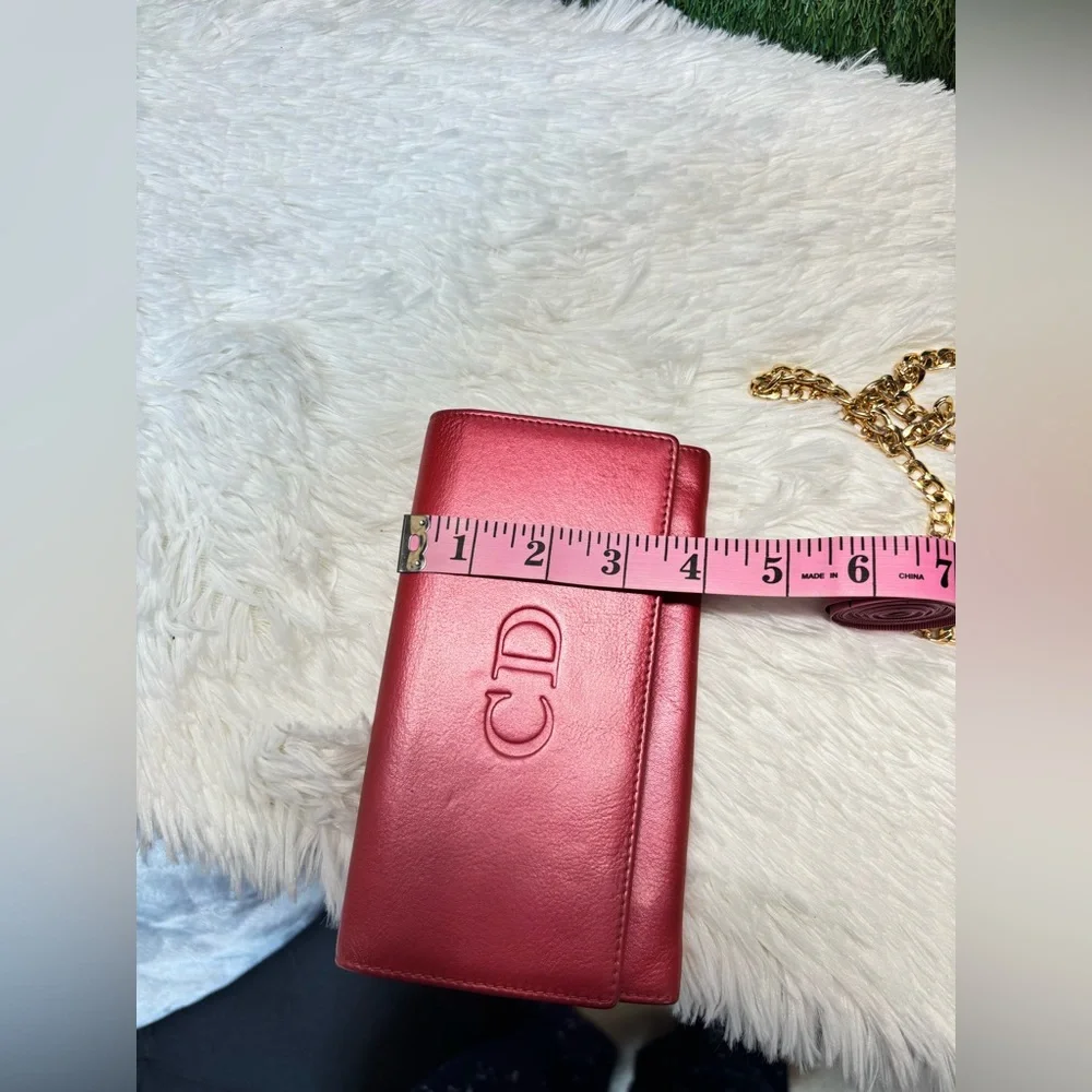 ❤️ Christian Dior Vintage Red Leather Wallet A114U0